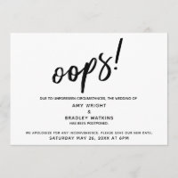Reporté Mariage humoristique "Oups !"Faire-part