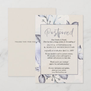 Invitation Reporté - Rustic Lilac et Alabaster Peony Floral