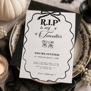 Invitation Repose éternel pour mes 20 ans, mort à ma jeunesse