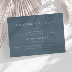Invitation Repostage minimaliste Mariage bleu ardoise