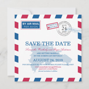 Invitation République dominicaine Courrier aérien Mariage Enr