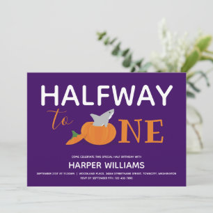 Invitation Requin citrouille Six Mois Bébé Demi-Anniversaire