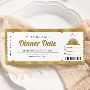 Invitation Réservation de dîner de restaurant en or