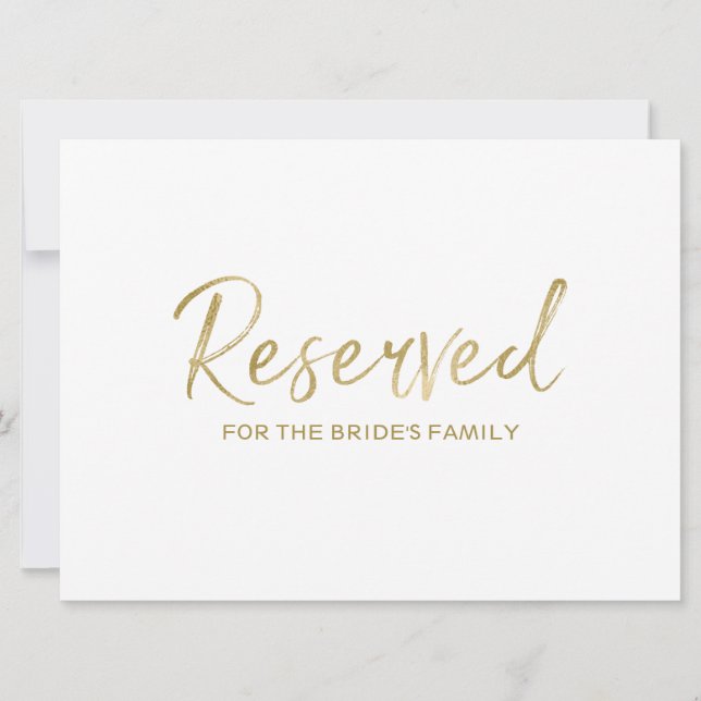 Invitation "Réservé" pour Panneau de Famille | Lettres stylis (Devant)