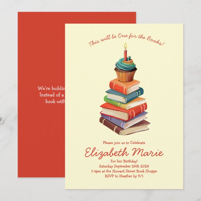 Invitation Réserver Anniversaire Enfants Lecture (Devant / Derrière)