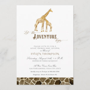 Invitation Réservez des Giraffes Baby showers d'aventure Safa
