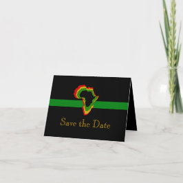 Invitation "Réservez la date" Afrique avec les Couleurs panaf