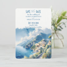 Réservez la date Aquarelle Amalfi Italie Destinati