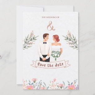 Invitation Réservez la date pour le mariage de