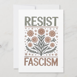 Invitation Résister au fascisme Floral Transgenre LGBTQ Anti-