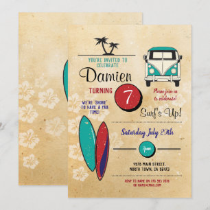 Invitation Ressacs ! Amusement surfant de partie de plage