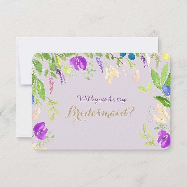 Invitation Ressort Aquarelle Florale Orchidée Bridesmaid (Devant)