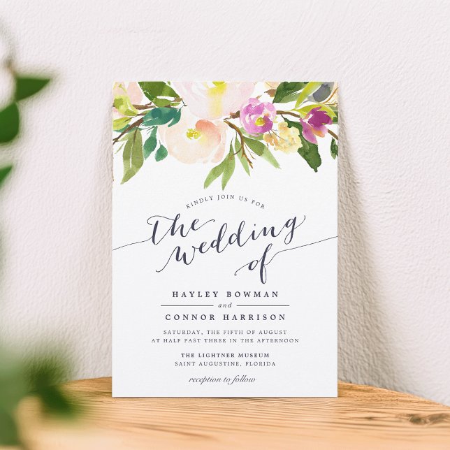 Invitation Ressort Aquarelle Flore (Créateur téléchargé)