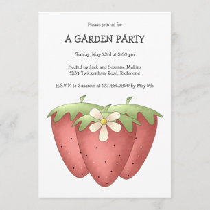 Invitation Ressort bienvenu · Fraises et fleur