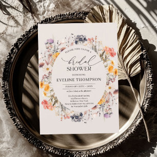 Invitation Ressort d'aquarelle couleur fleur sauvage couronne