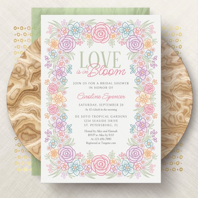 Invitation Ressort Fleur sauvage Amour Fête des mariées En Fl (Créateur téléchargé)