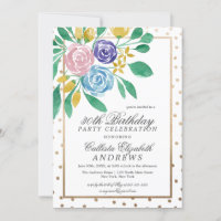 Ressort Floral or Confetti Aquarelle Anniversaire