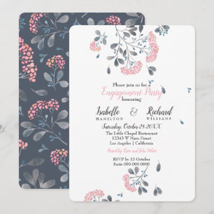 Invitation Ressort floral rose de printemps Partie d'engageme