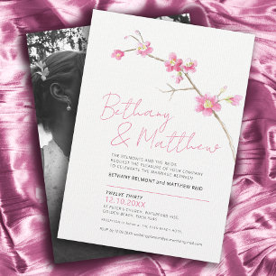 Invitation Ressort minimaliste simple couleur d'eau rose