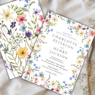 Invitation Ressort Rustique Elegant Mariage Fleur sauvage