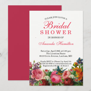 Invitation Ressort rustique Floral rose Fête des mariées OISE