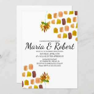 Invitation Ressorts d'aquarelle jaune printanier