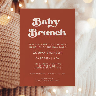 Invitation Restaurant élégant Terracotta Baby Brunch