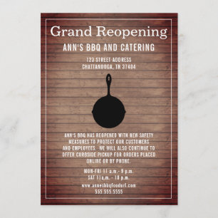 Invitation Restaurant Réouverture du filet de bois rustique