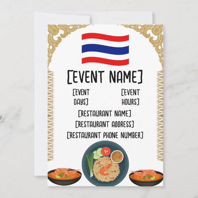 Invitation Restaurant thaïlandais événements et inaugurations (Devant)
