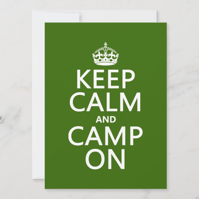 Invitation Restez au calme et installez-vous au camp (Devant)