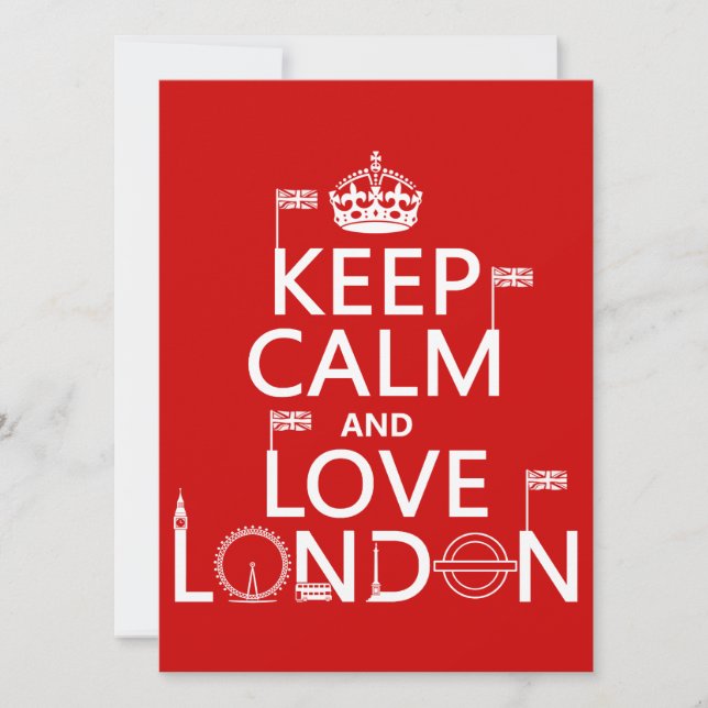 Invitation Restez calme et amoureux Londres (Devant)