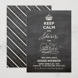 Invitation Restez Calme Et Douche La Mariée Drôle Chalkboard