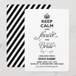 Invitation Restez Calme Et Douche La Mariée Fête des mariées 