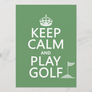 Invitation Restez calme et jouez au golf - toutes les couleur