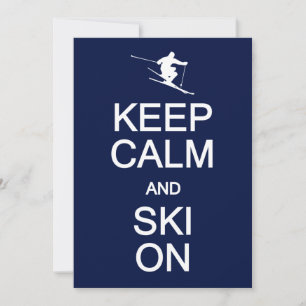 Invitation Restez calme et skis sur invitation, personnaliser