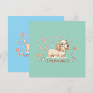 Invitation Restez Pawsitive Mignon Teckel