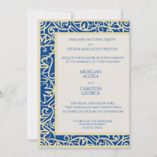Invitation Résumé Hazel Bleu et Beige Toute Occasion