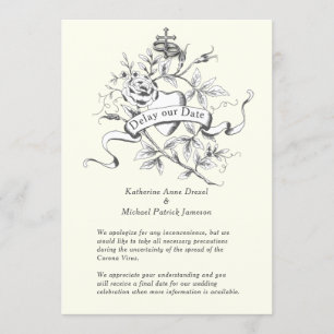 Invitation Retarder notre Mariage Date Croix Corona Virus