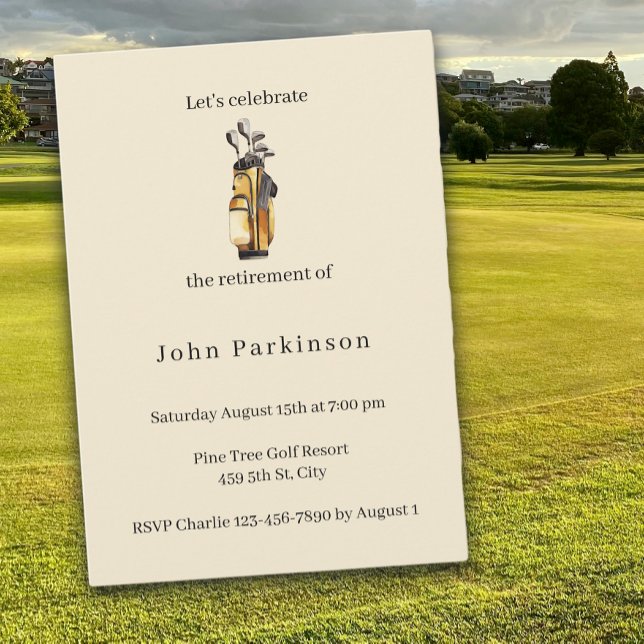 Invitation Retirement Party Golf Clubs Golf Lover (Créateur téléchargé)