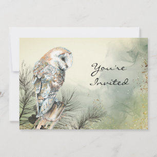 Invitation Retour à la nature, hibou, oiseau, fête d'annivers