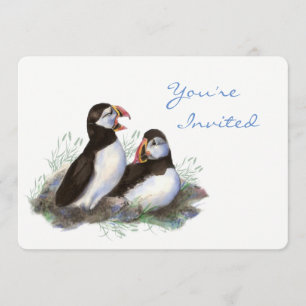 Invitation Retour à la nature Puffin Bird Bird Birthday Party