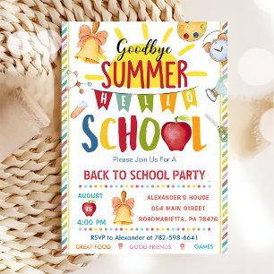 Invitation Retour À L'École Adieu Été Bonjour École