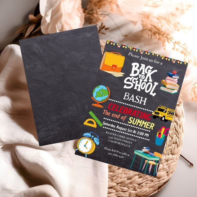 Invitation Retour à l'école bash à la fin de la fête d'été (Créateur téléchargé)