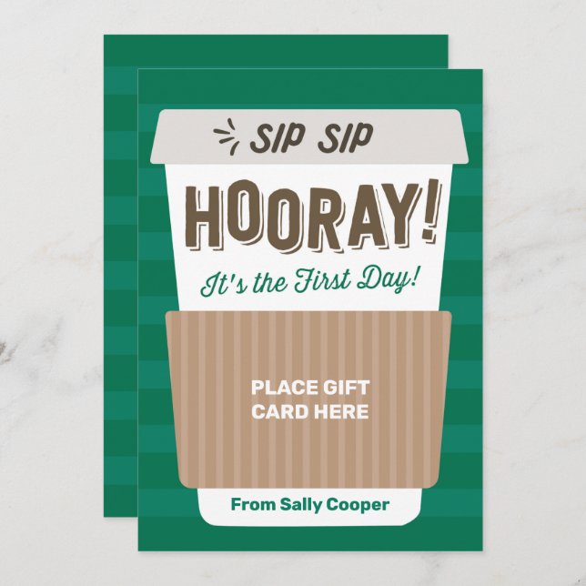 Invitation Retour à l'école enseignant Coffee Titulaire de ca (Devant / Derrière)