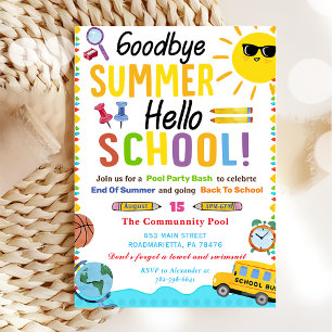 Invitation Retour À L'École GoodBye Summer Hello School