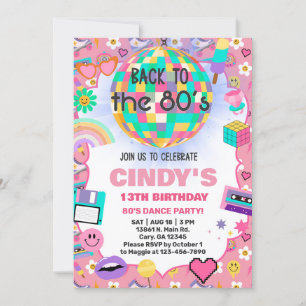 Invitation Retour à l'invitation d'anniversaire Retro Girl de