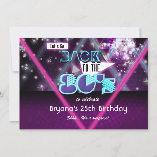 Invitation RETOUR À L'Invitation GLAM Girls Dance Party des a (Devant)