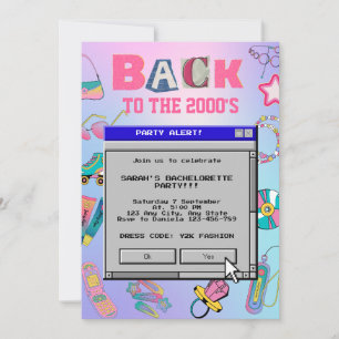 Invitation Retour aux années 2000, soirée Y2K pour l'enterrem