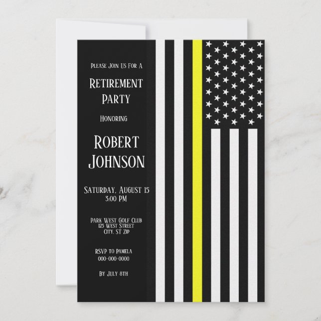 Invitation Retrait de ligne jaune mince (Devant)