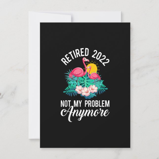 Invitation Retraité 2022 Retraite Novelty Flamant rose Floral (Devant)